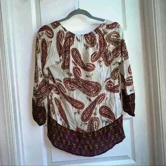 Lucky Brand Paisley Print Top Size S Small - Picture 5 of 5